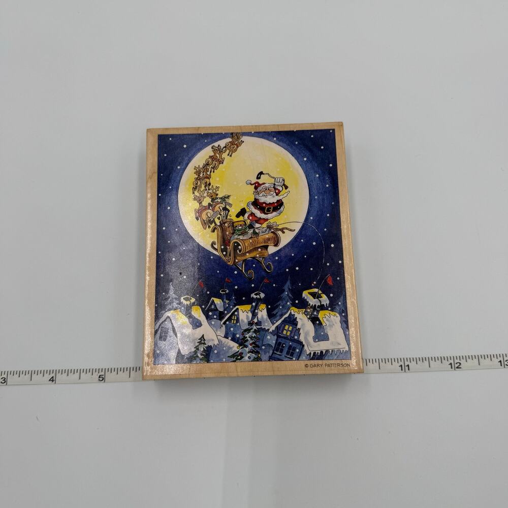 Rubber Stamp Mint Vintage Wood Mounted Rubber Stamp Gary Patterson Christmas